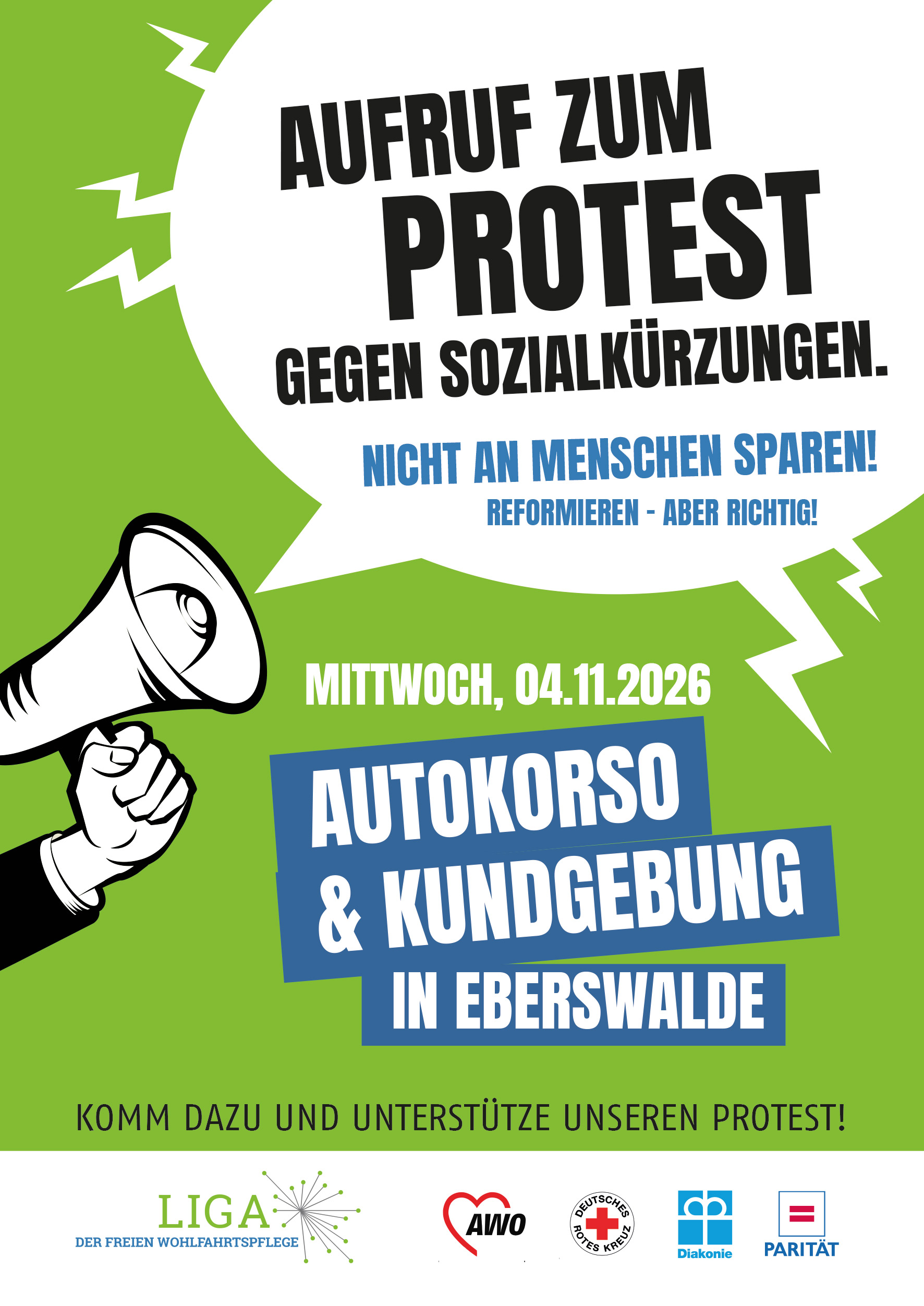Flyer Protestaktion LIGA Barnim 1